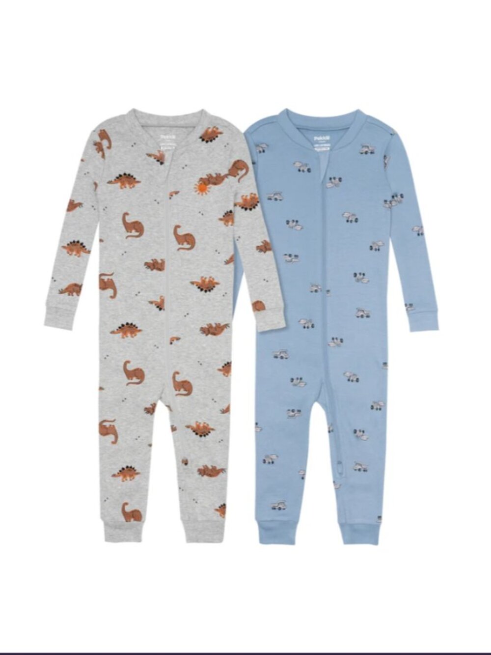 NWT Pekkle Baby 2-pack Cotton Dino and Truck Sleepers Size 18M